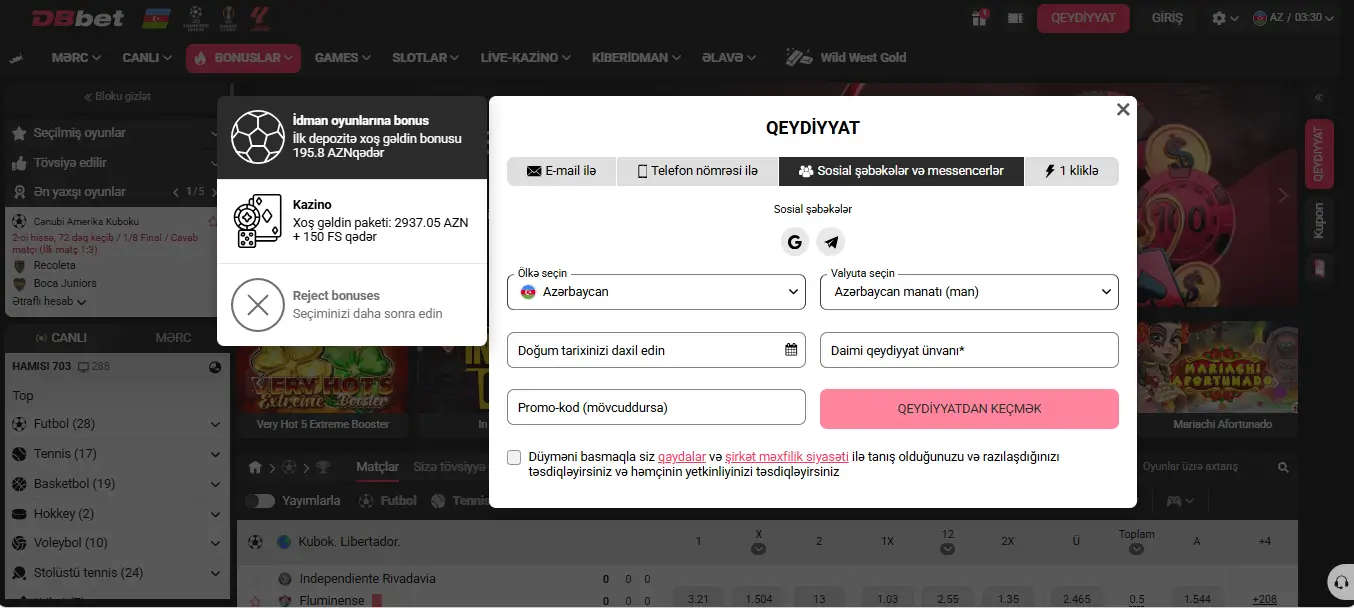 DBbet Bonus Offers